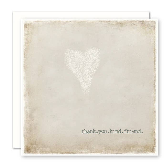 Card: 5.25X5.25 : Thank you kind friend. (glitter) large folded card