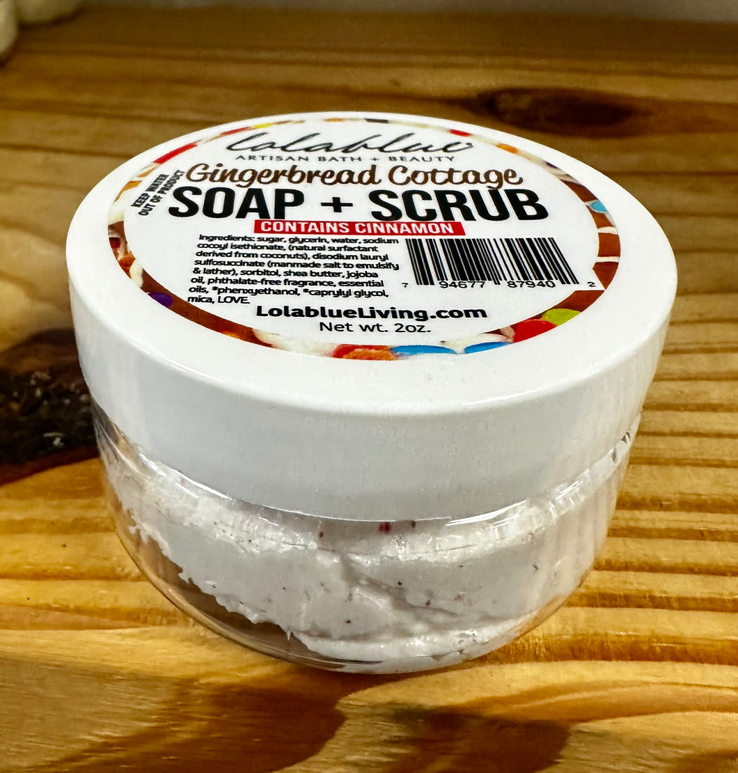 2oz Gingerbread Cottage: Sugar Whip: SOAP + SCRUB (3-in-1) (contains *CINNAMON)