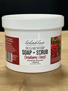 BULK 2 (pounds) Cranberry Forest Sugar Whip: Soap + Scrub (BACK BAR SPA)