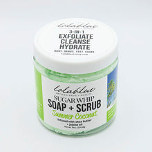 Load image into Gallery viewer, 10oz Summer Coconut: Sugar Whip: SOAP + SCRUB (3-in-1)