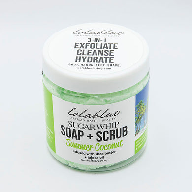 10oz Summer Coconut: Sugar Whip: SOAP + SCRUB (3-in-1)