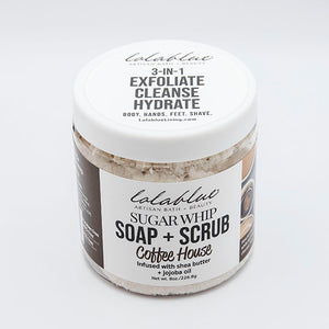Spring Special! 10oz Coffee House: Sugar Whip: SOAP + SCRUB (3-in-1)