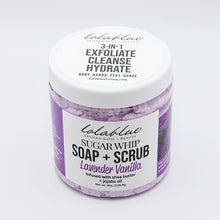 Load image into Gallery viewer, 10oz Lavender Vanilla: Sugar Whip: SOAP + SCRUB (3-in-1)