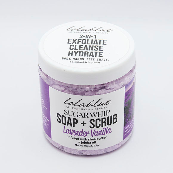 10oz Lavender Vanilla: Sugar Whip: SOAP + SCRUB (3-in-1)