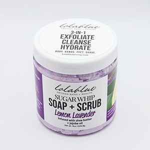 Spring Special! 10oz Lemon Lavender: Sugar Whip: SOAP + SCRUB (3-in-1)