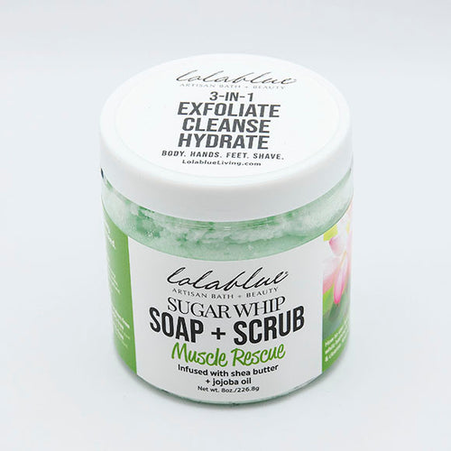 Spring special! 10oz Muscle Rescue: Sugar Whip: SOAP + SCRUB (3-in-1)