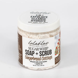 Holiday Collection : 10oz Gingerbread Cottage: Sugar Whip: SOAP + SCRUB (3-in-1)
