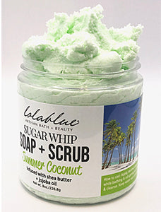 10oz Summer Coconut: Sugar Whip: SOAP + SCRUB (3-in-1)