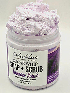 10oz Lavender Vanilla: Sugar Whip: SOAP + SCRUB (3-in-1)